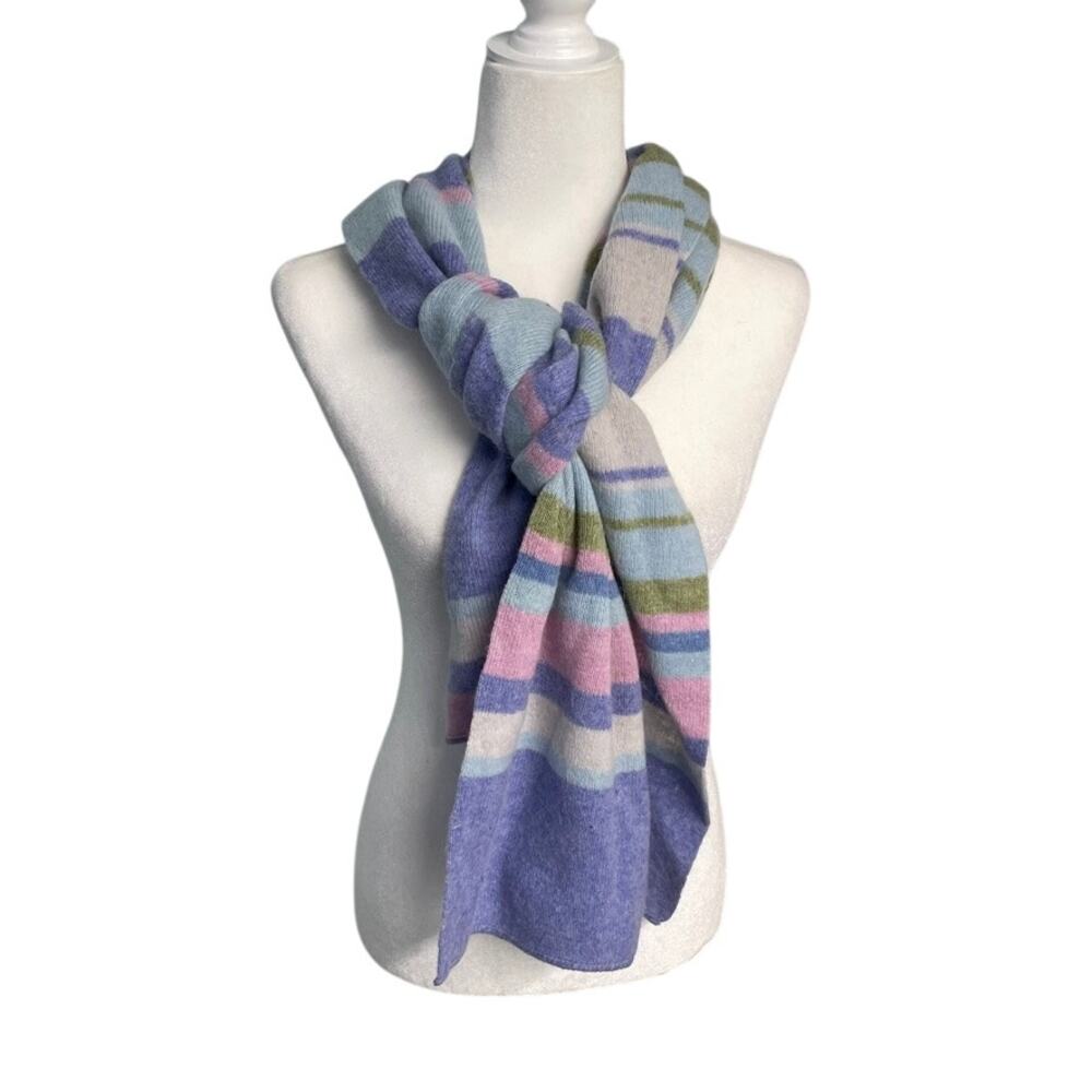 Laura di Laura Biagiotti Wool and Angora Pasel Striped Scarf